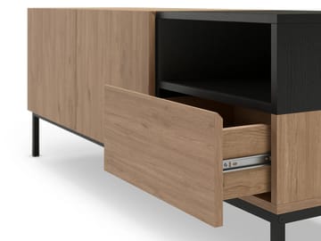 Morlen Tv-Bänk 140 cm - Naturlig ek, Wood Black, svart - Möbler - TV- & Mediamöbler - TV bänk & mediabänk