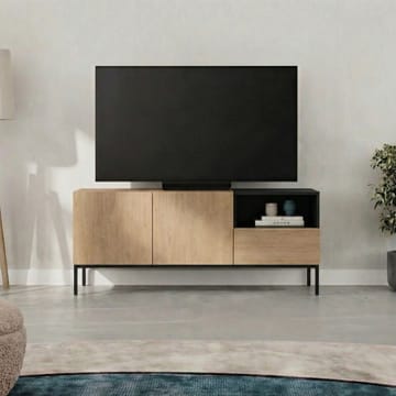 Morlen Tv-Bänk 140 cm - Naturlig ek, Wood Black, svart - Möbler - TV- & Mediamöbler - TV bänk & mediabänk