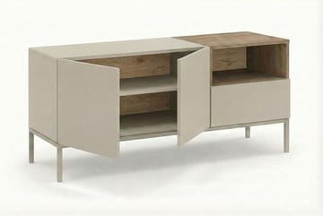 Morlen Tv-Bänk 140 cm - Santstone och naturlig ek - Möbler - TV- & Mediamöbler - TV bänk & mediabänk