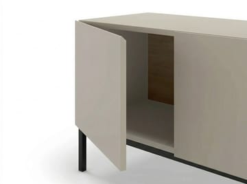 Morlen TV-bänk 180x55x41,8 cm - sandsten, naturlig ek och svart - Möbler - TV- & Mediamöbler - TV b änk & mediabänk