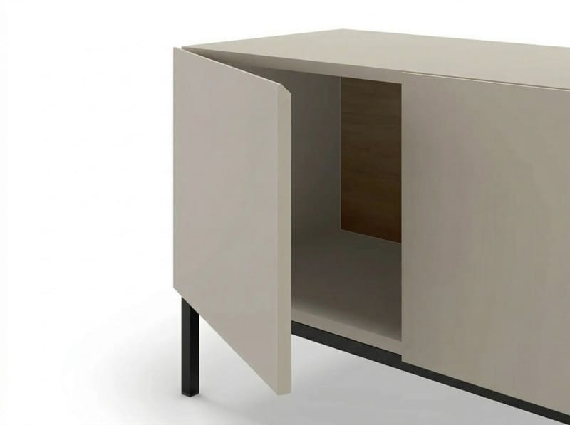 Morlen TV-bänk 180x55x41,8 cm - sandsten, naturlig ek och svart - Möbler - TV- & Mediamöbler - TV bänk & mediabänk