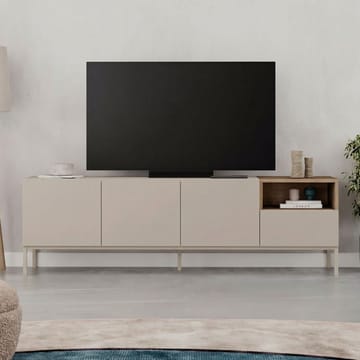 Morlen TV-bänk 180x55x41,8 cm - santstone och naturfärgad ek - Möbler - TV- & Mediamöbler - TV bänk & mediabänk