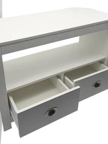 Morova TV-bänk 85 cm - Vit och silver - Möbler - TV- & Mediamöbler - TV bänk & mediabänk