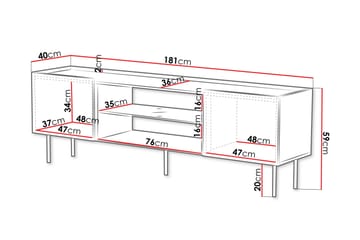 Munkedal Tv-bänk 181 cm - Svart - Möbler - TV- & Mediamöbler - TV bänk & mediabänk