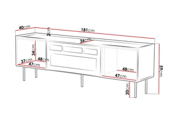 Munkedal Tv-bänk 181 cm - Svart - Möbler - TV- & Mediamöbler - TV bänk & mediabänk