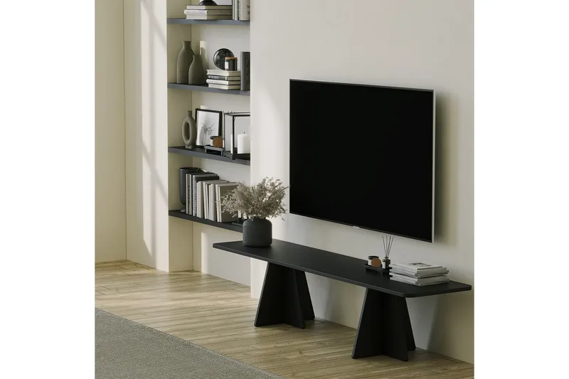 Munne Tv-bänk 180 cm - Svart - Möbler - TV- & Mediamöbler - TV bänk & mediabänk
