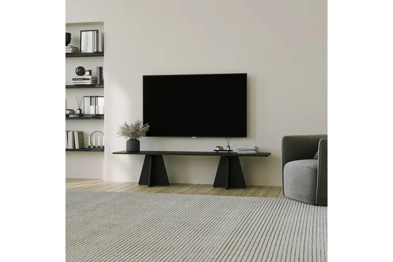 Munne Tv-bänk 180 cm - Svart - Möbler - TV- & Mediamöbler - TV bänk & mediabänk