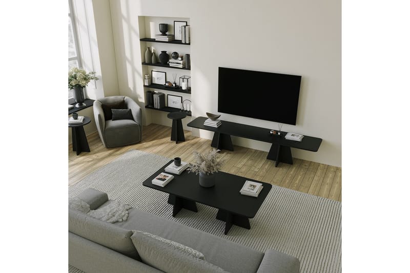 Munne Tv-bänk 180 cm - Svart - Möbler - TV- & Mediamöbler - TV bänk & mediabänk