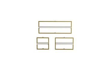 Muroran Väggskiva 80x80 cm - Vit/Guld - Förvaring - Hylla - Vägghylla