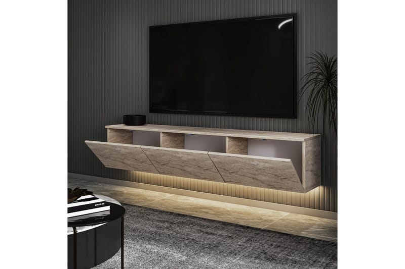 Neon Tv-bänk 160 cm Beige - Beige - Möbler - TV- & Mediamöbler - TV bänk & mediabänk