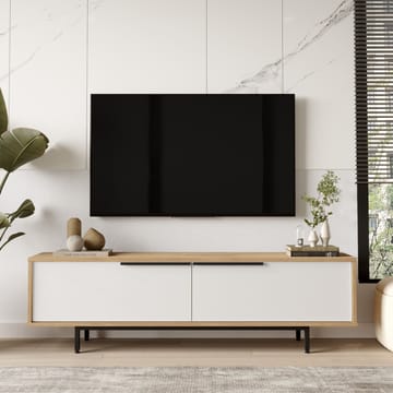 Nilena TV-bänk 160x45,1x35,5 cm - ek, vit - Möbler - TV- & Mediamöbler - TV bänk & mediabänk
