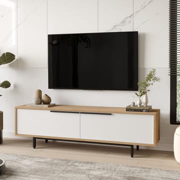 Nilena TV-bänk 160x45,1x35,5 cm - ek, vit - Möbler - TV- & Mediamöbler - TV bänk & mediabänk