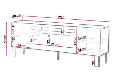 Norrs Tv-bänk 191 cm - beige - Möbler - TV- & Mediamöbler - TV bänk & mediabänk