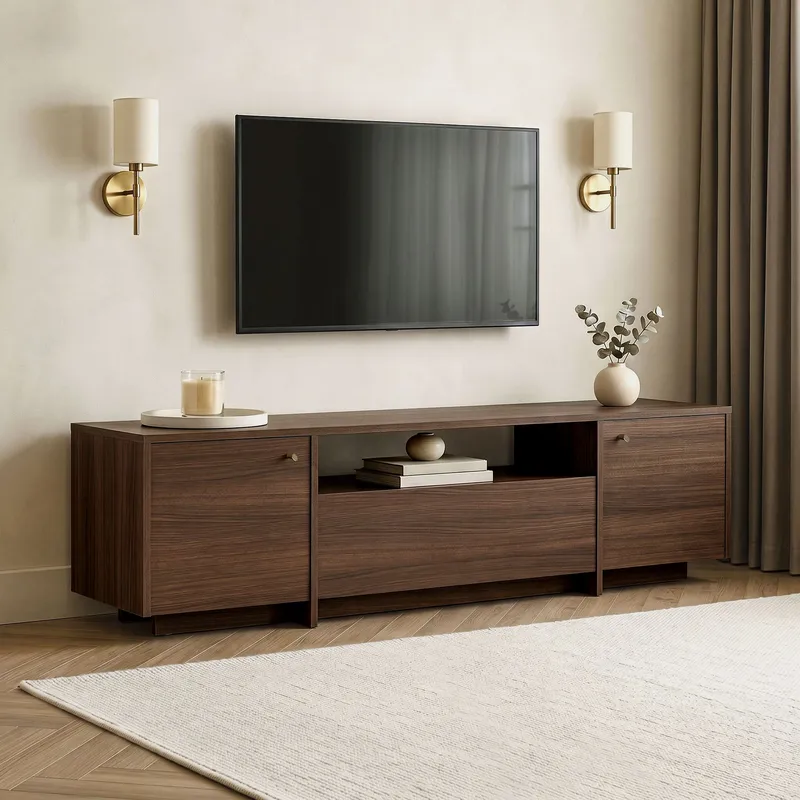 Nover TV-bänk 180x46x35 cm - Valnöt - Möbler - TV- & Mediamöbler - TV bänk & mediabänk