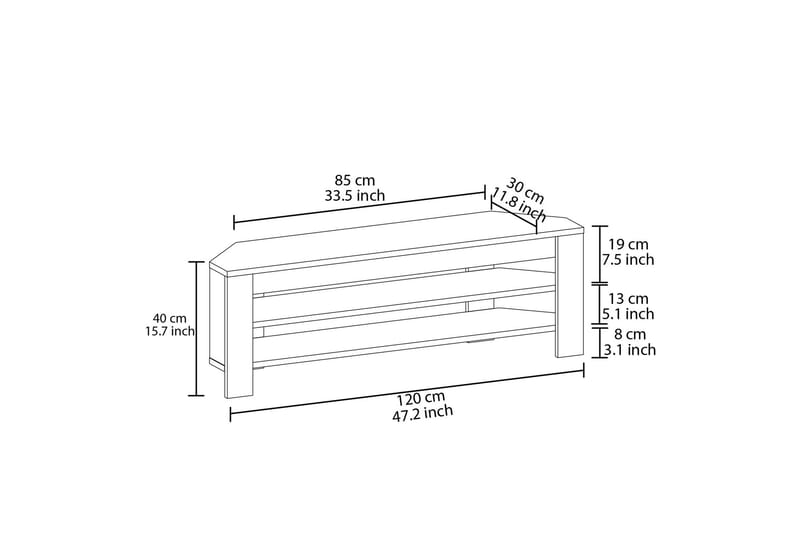 Oderzo Tv-bänk 120 cm - Travertin - Möbler - TV- & Mediamöbler - TV bänk & mediabänk