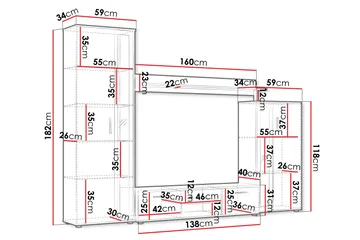Olerum Tv-möbelset 256x40 cm - Natur - Möbler - TV- & Mediamöbler - TV-möbelset