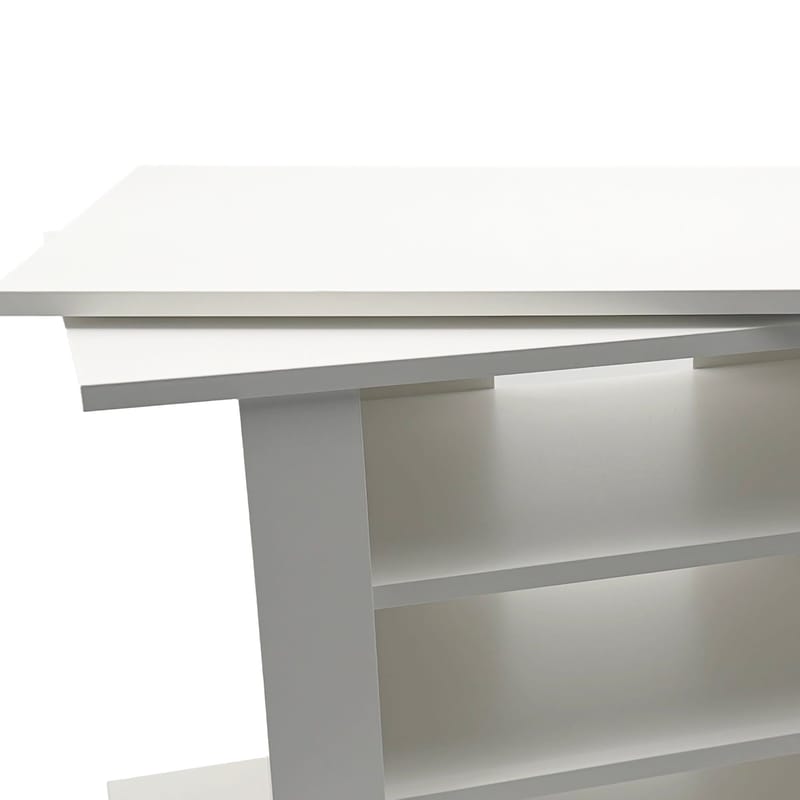 Olyricon TV-bänk 78 cm Med förvaring Rullbar - Vit och svart - Möbler - TV- & Mediamöbler - TV bänk & mediabänk