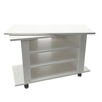 Olyricon TV-bänk 78 cm Med förvaring Rullbar - Vit och svart - Möbler - TV- & Mediamöbler - TV bänk & mediabänk