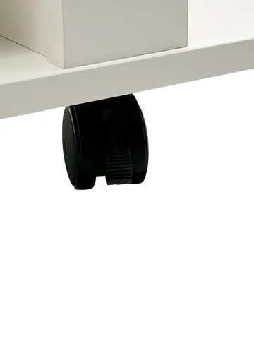 Olyricon TV-bänk 78 cm Med förvaring Rullbar - Vit och svart - Möbler - TV- & Mediamöbler - TV bänk & mediabänk