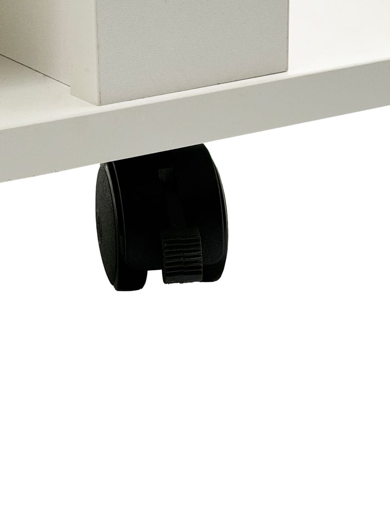 Olyricon TV-bänk 78 cm Med förvaring Rullbar - Vit och svart - Möbler - TV- & Mediamöbler - TV bänk & mediabänk