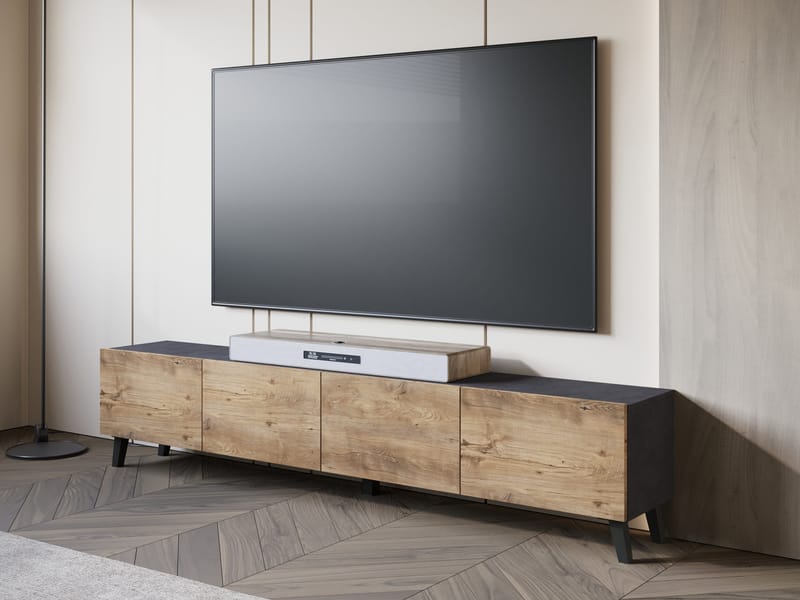 Orvik Tv-bänk 190 cm - grå, brun - Möbler - TV- & Mediamöbler - TV bänk & mediabänk