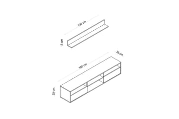 Palgrave Tv-hylla 180 cm - Ek - Möbler - TV- & Mediamöbler - TV-hylla