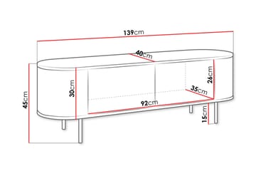 Pantego Tv-bänk 139x40 cm - Brun - Möbler - TV- & Mediamöbler - TV bänk & mediabänk