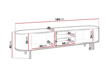 Pantego Tv-bänk 184x40 cm - Brun - Möbler - TV- & Mediamöbler - TV bänk & mediabänk