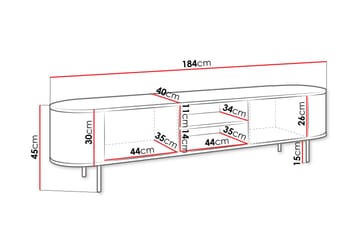 Pantego Tv-bänk 184x40 cm - Vit - Möbler - TV- & Mediamöbler - TV bänk & mediabänk