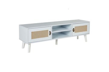 Parton Golvstående TV-bänk 140 cm med Förvaring i Målat Trä - Vit|Beige - Möbler - TV- & Mediamöbler - TV bänk & mediabänk