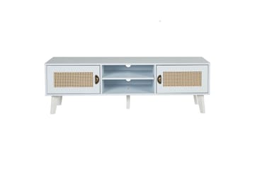 Parton Golvstående TV-bänk 140 cm med Förvaring i Målat Trä - Vit|Beige - Möbler - TV- & Mediamöbler - TV bänk & mediabänk