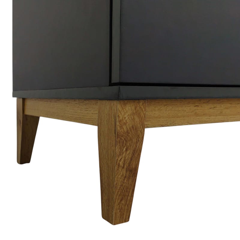 Pelle Tv-bänk 200 cm - Grå / Wotan-ek - Möbler - TV- & Mediamöbler - TV bänk & mediabänk