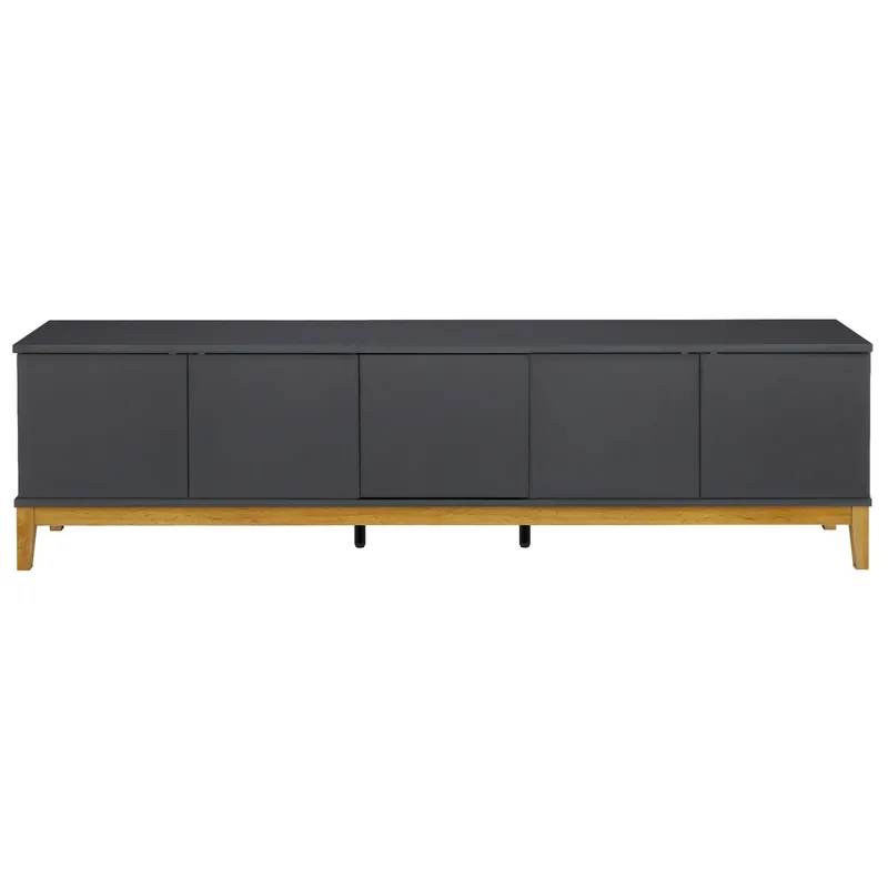 Pelle Tv-bänk 200 cm - Grå / Wotan-ek - Möbler - TV- & Mediamöbler - TV bänk & mediabänk