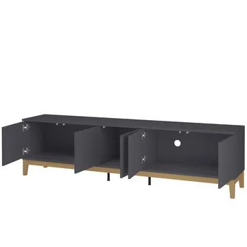 Pelle Tv-bänk 200 cm - Grå / Wotan-ek - Möbler - TV- & Mediamöbler - TV bänk & mediabänk