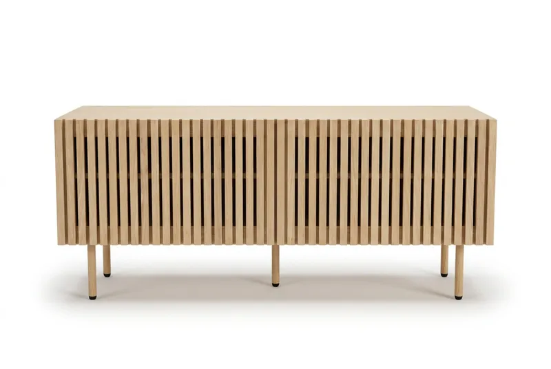 Peyra Ribbad Tv-bänk 120 cm, Natur