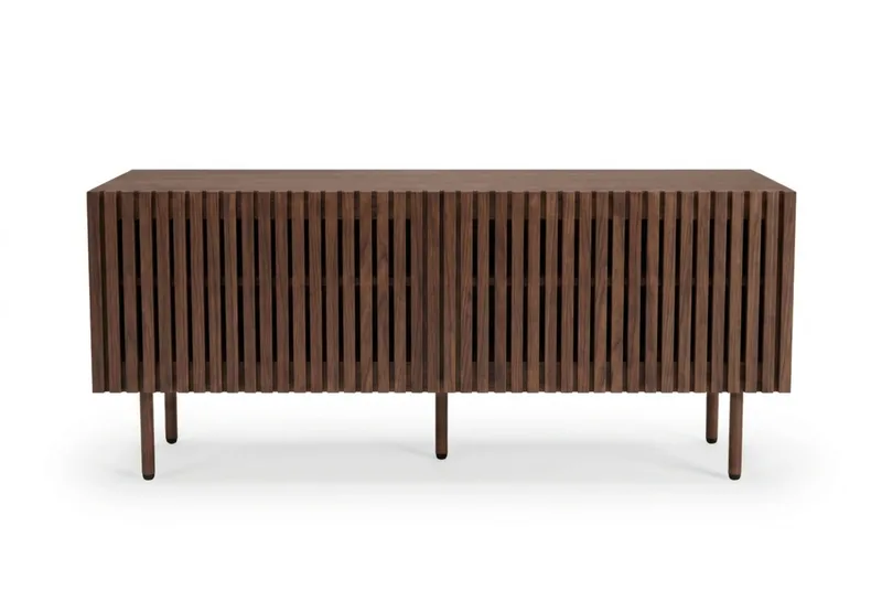 Peyra Ribbad Tv-bänk 120 cm, Valnöt