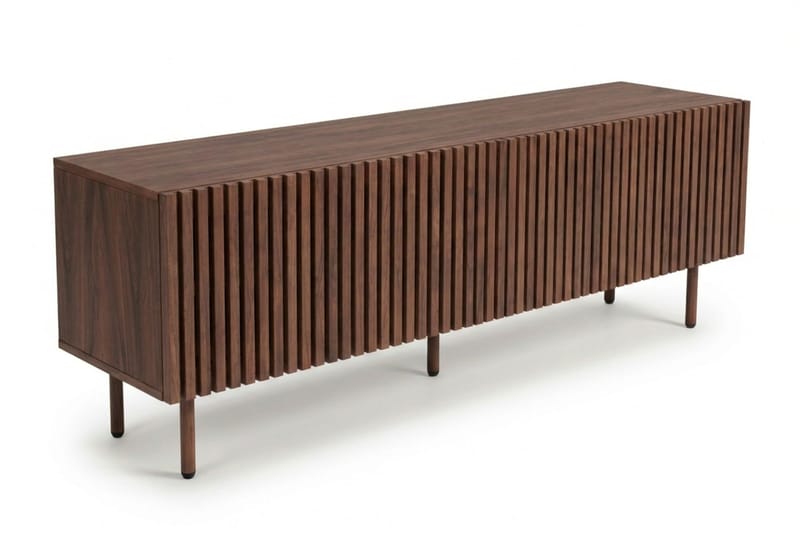 Peyra Ribbad Tv-bänk 160 cm - Valnöt - Möbler - TV- & Mediamöbler - TV bänk & mediabänk
