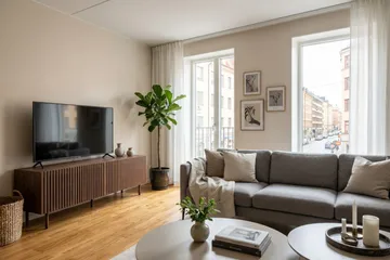 Peyra Ribbad Tv-bänk 160 cm - Valnöt - Möbler - TV- & Mediamöbler - TV bänk & mediabänk