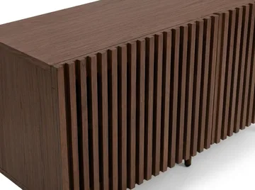 Peyra Ribbad Tv-bänk med Förvaring 120 cm - Valnöt - Möbler - TV- & Mediamöbler - TV bänk & mediabänk