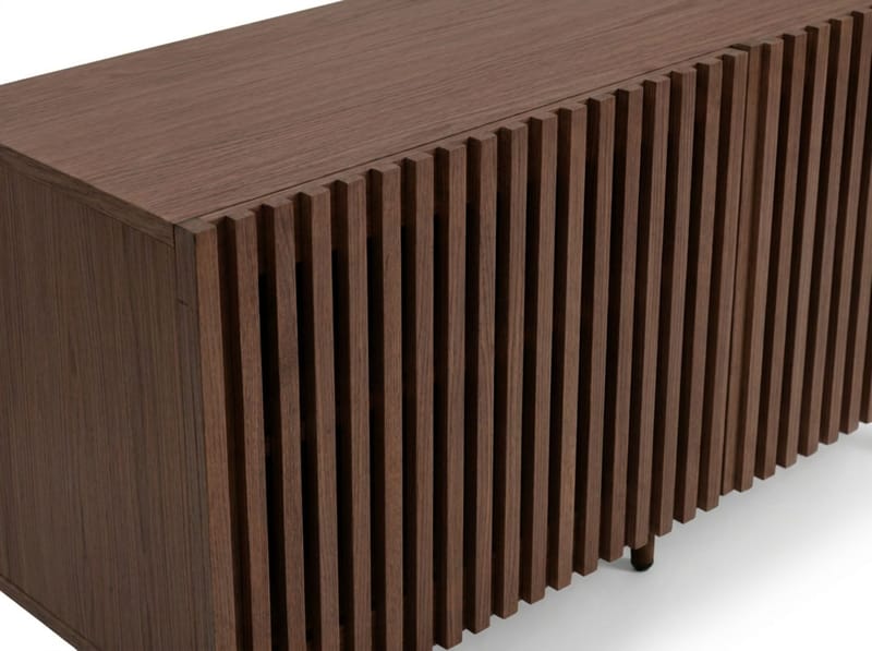 Peyra Ribbad Tv-bänk med Förvaring 120 cm - Valnöt - Möbler - TV- & Mediamöbler - TV bänk & mediabänk
