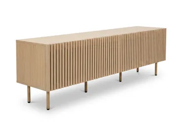 Peyra Ribbad Tv-bänk med Förvaring 200 cm - Ek - Möbler - TV- & Mediamöbler - TV bänk & mediabänk