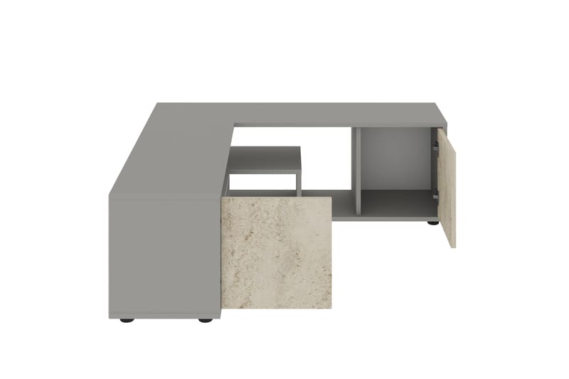 Pienk Tv-bänk 125 cm - Grå/Travertin - Möbler - TV- & Mediamöbler - TV bänk & mediabänk