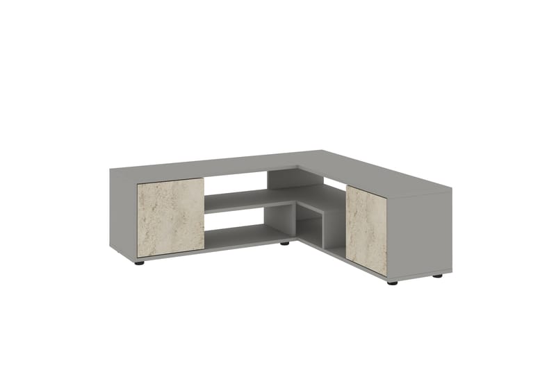 Pienk Tv-bänk 125 cm - Grå/Travertin - Möbler - TV- & Mediamöbler - TV bänk & mediabänk