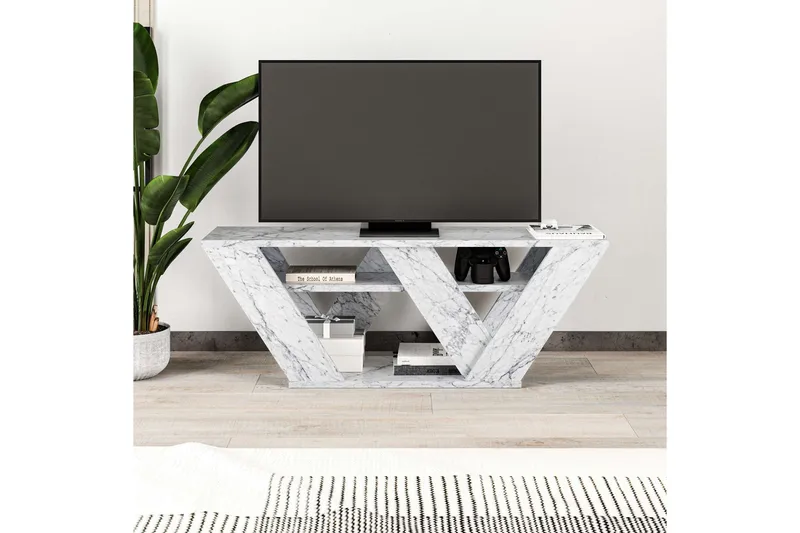Pipralla Tv-b änk 110 cm - Vit marmor - Möbler - TV- & Mediamöbler - TV bänk & mediabänk