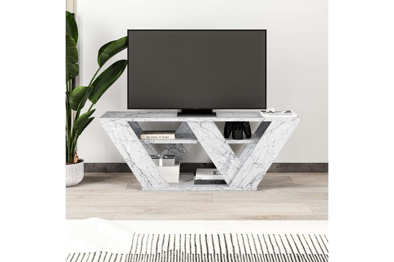 Pipralla Tv-bänk 110 cm - Vit marmor - Möbler - TV- & Mediamöbler - TV bänk & mediabänk
