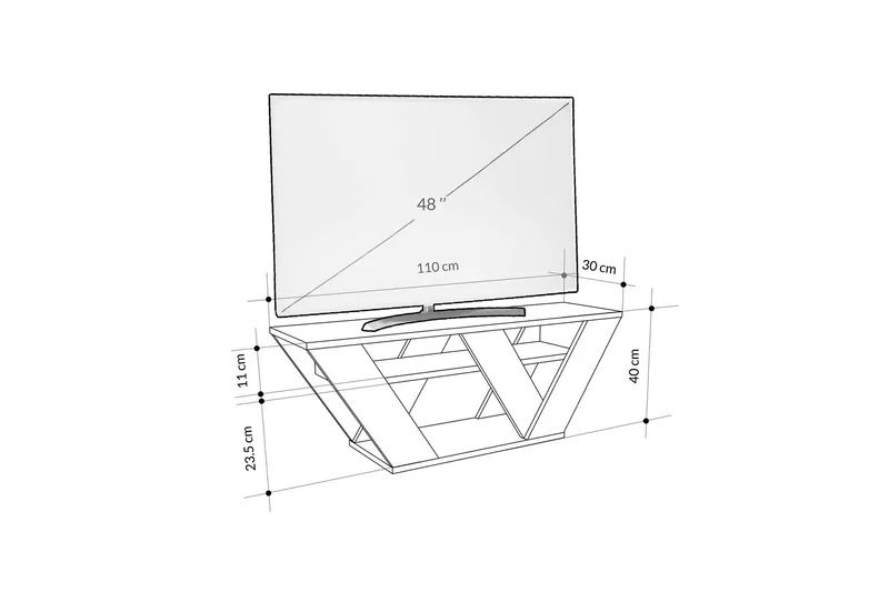 Pipralla Tv-bänk 110 cm - Vit marmor - Möbler - TV- & Mediamöbler - TV bänk & mediabänk