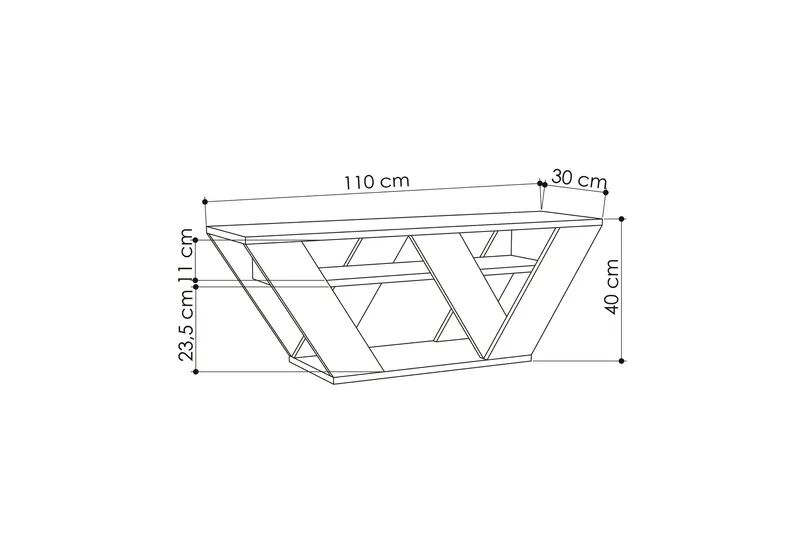 Pipralla Tv-bänk 110 cm - Vit marmor - Möbler - TV- & Mediamöbler - TV bänk & mediabänk