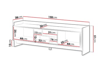 Polina Tv-bänk 150 cm - Brun/Svart - Möbler - TV- & Mediamöbler - TV bänk & mediabänk