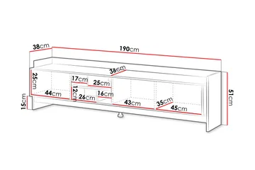 Polina Tv-bänk 190 cm - Brun/Svart - Möbler - TV- & Mediamöbler - TV bänk & mediabänk