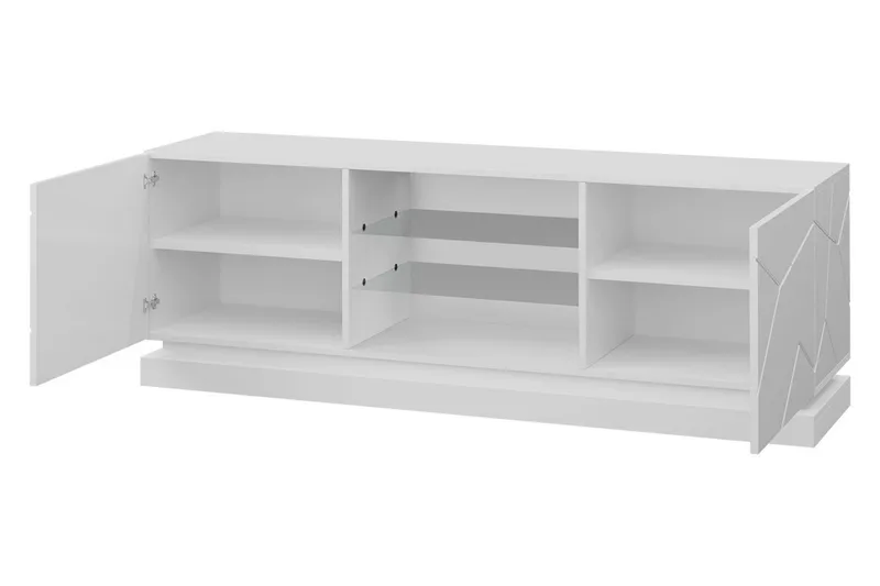Qiu TV-bänk 40x160 cm LED-belysning - Vit/Högglans - Möbler - TV- & Mediamöbler - TV bänk & mediabänk